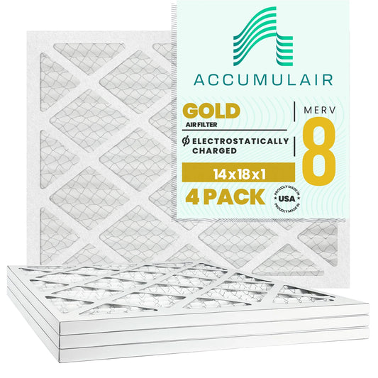 Accumulair Gold 14x18x1 MERV 8 Air Filter (4 Pack)