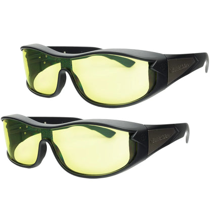 BattleVision Night Vision Wraparounds Green Night Driving Glasses, AS-SEEN-ON-TV