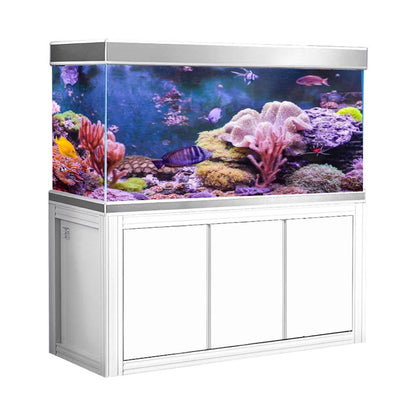 Aqua Dream 235 Gallon Tempered Glass All-in-one Aquarium White and Silver