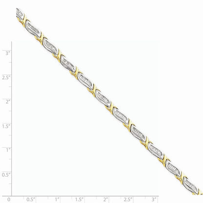 14K Two-Tone Gold 1cttw Baguette Diamond Bracelet