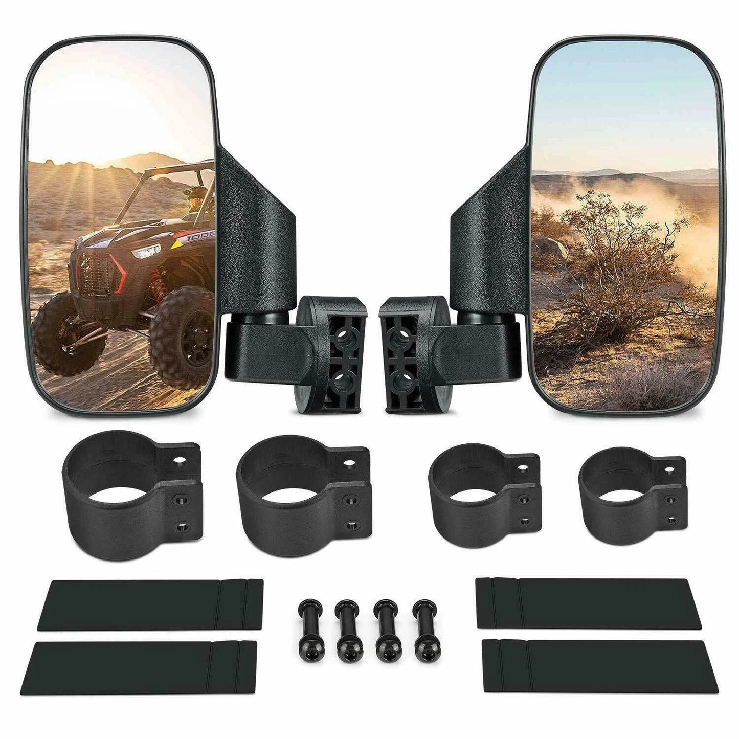 UTV Rear View Mirrors Set 1.75"-2" Bar Clamp Center Mirrors Compatible with Polaris RZR 900 1000 Can-Am X3