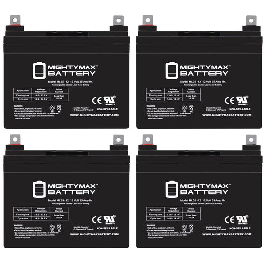 12V 35AH Battery For Pride Mobility Jet 3 Powerchair - 4 Pack