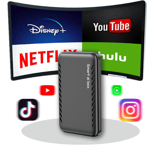 [2024 Newest] The Drivebox Pro for Car Autoflix,4 in 1 Android Auto Wireless Adapter & CarPlay Wireless Adapter with Netflix/Youtube/Screen Mirroring, Magic Link CarPlay Box Stream to Your Car