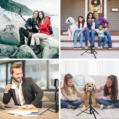 67" Extendable Tripod Stand Wireless Remote Shutter Selfie Stick K4P for Samsung Galaxy J7 V (2017) Perx S6 Edge+ S7 Edge S8 active S10e S10 On5 J3 Emerge 5G Note 9 8 20 10 Plus S21 FE 5G J5