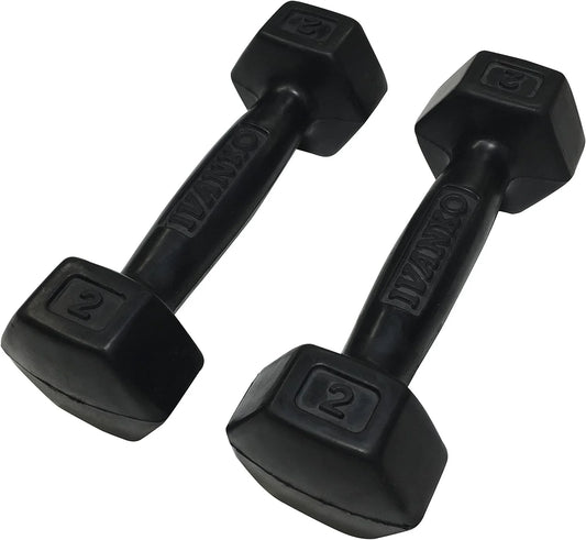 Rubber Dumbbells, 2 Lbs (PAIR)