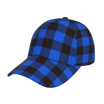 Balery Baseball Cap Adjustable Size for Running Workouts and Outdoor Activities All Seasons Dad Hat(Buffalo Plaid Blue Black)