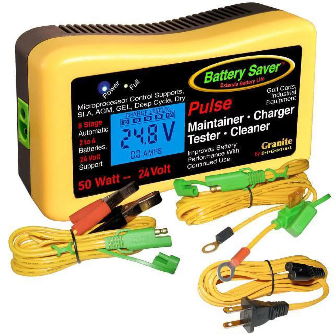 Battery Saver 24 Volt Charger Pulse Maintainer and Tester (50 Watt) 2365-24L