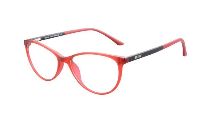 Blue Light Blocking Myopia Eyeglasses Small Face Frame Nearsighted - Farsighted - Red - Degree - 175