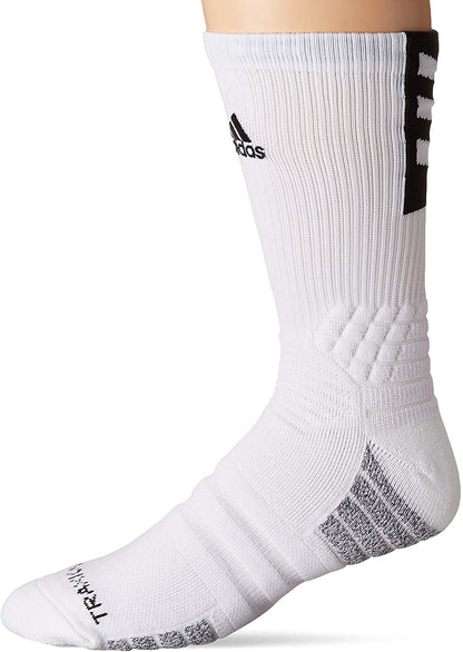 adidas Unisex-Adult Creator 365 Basketball Crew Socks (1-Pair) X-Large White/Black