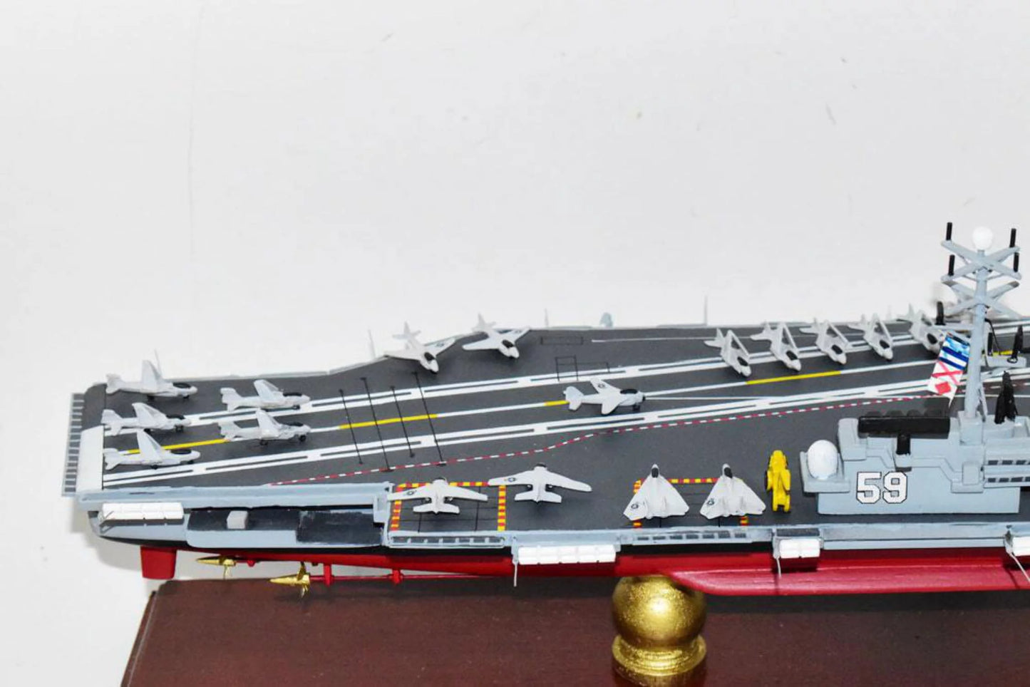 USS Forrestal CV-59 Aircraft Carrier Model,Navy,Scale Model,Forrestal Class,Mahogany