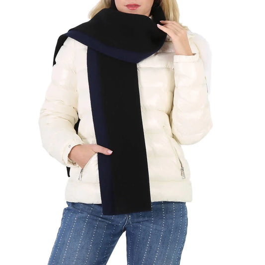 Tory Burch Tory Navy Double-Faced Wool And Cashmere Scarf