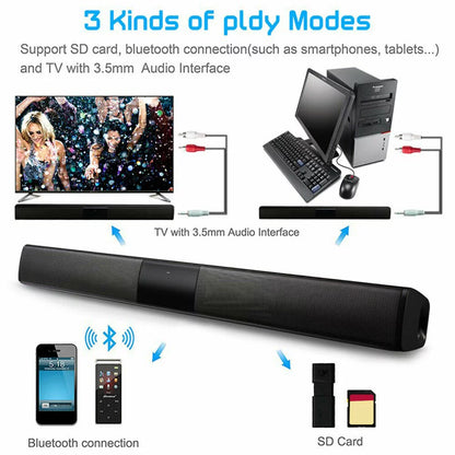 3D Portable Home Wireless Speakers System Soundbar Sound Bar Bluetooth Bluetooth V4.2 TV Sound Bar AUX