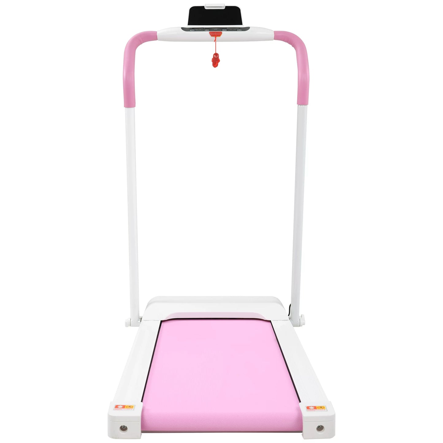 Treadmill Folding Treadmill for Home Portable Electric Motorized Treadmill Running Exercise Machine Compact Treadmill for Home Gym Fitness Workout Walking; No Installation Required; White&Pink