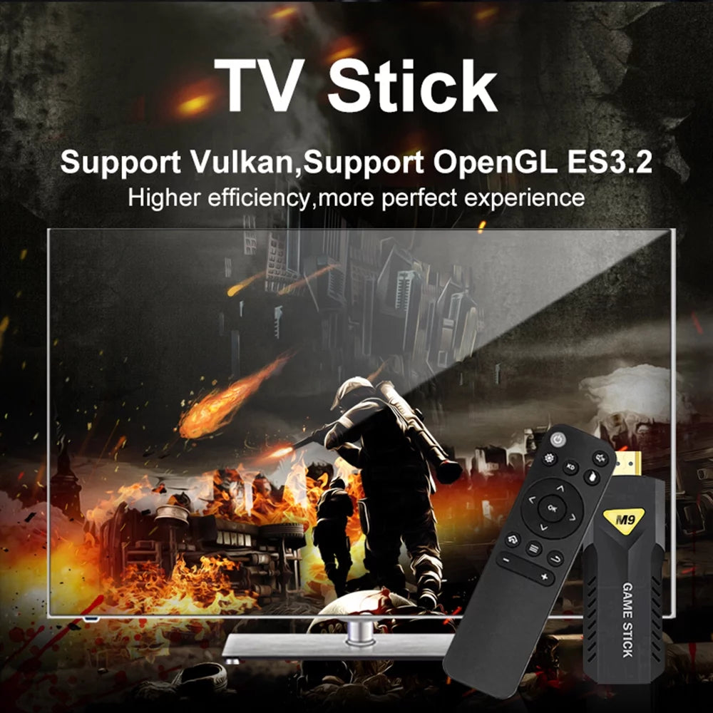 Anself Game Console 4K HDR TV Stick With 3D Denoising, Anti-Shake, 5G WiFi Compatible for Ultimate Gaming Experience