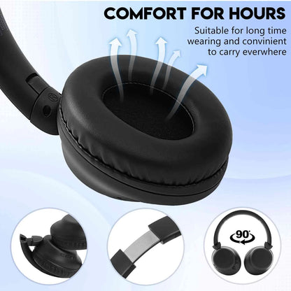 UrbanX UX991 Wireless Bluetooth Stereo Earphones High Resolution Audio Deep Bass Superior Comfort Over The Ear Headphones with Mic for HTC Desire 825 phone Call Support