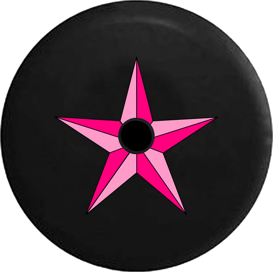 2018 2019 Wrangler JL Backup Camera Pink Nautical Star Girls Sea Life Ocean Spare Tire Cover for Jeep RV 32 Inch