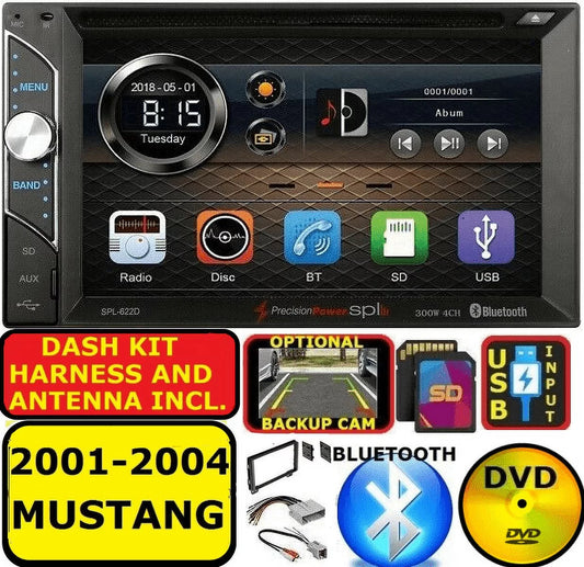 2001-2004 FORD MUSTANG CD/DVD USB/SD BLUETOOTH TOUCHSCREEN CAR RADIO STEREO PKG