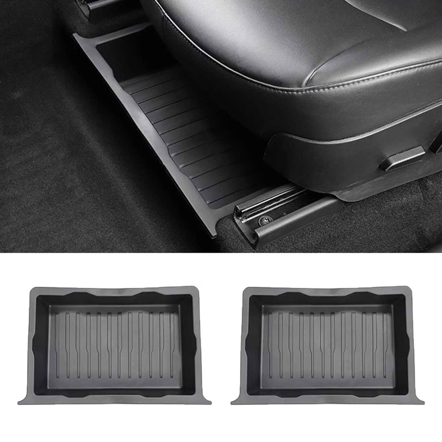 Under Chair Storage Box Underseat Hidden Storage Tray for 2pcs