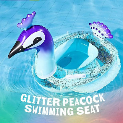 Cherry Inflatable Swimming Pool Glitter Float Toys Peacock Designed with Fast Valves Summer Fun Beach Party Lounge Raft Decorative Water Game for Kids | 48 Inch