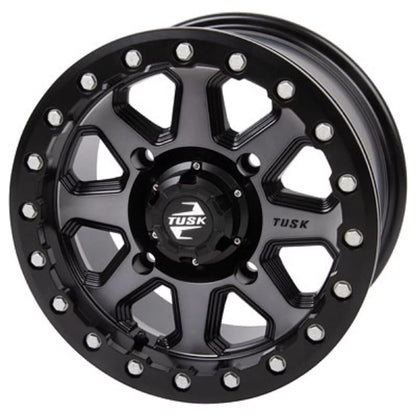 4/110 Uinta Beadlock Wheel 14x7 5.0 + 2.0 Gunmetal/Black Compatible With Yamaha Wolverine X2 R-Spec XT-R 2020-2021