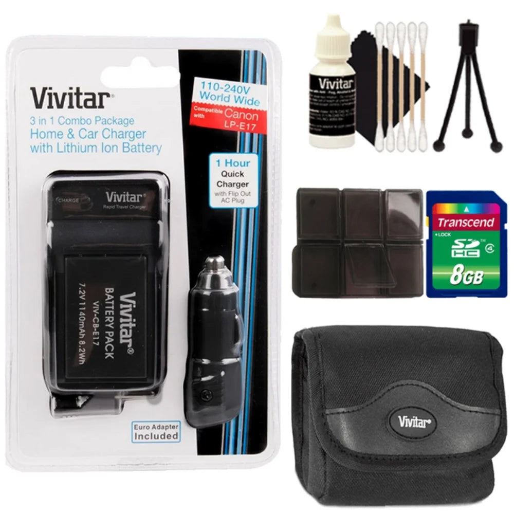 Vivitar (VIV-CBE17-KIT) Replacement Battery CANON LP-E17 Cleaning Kit for CANON 750D 760D