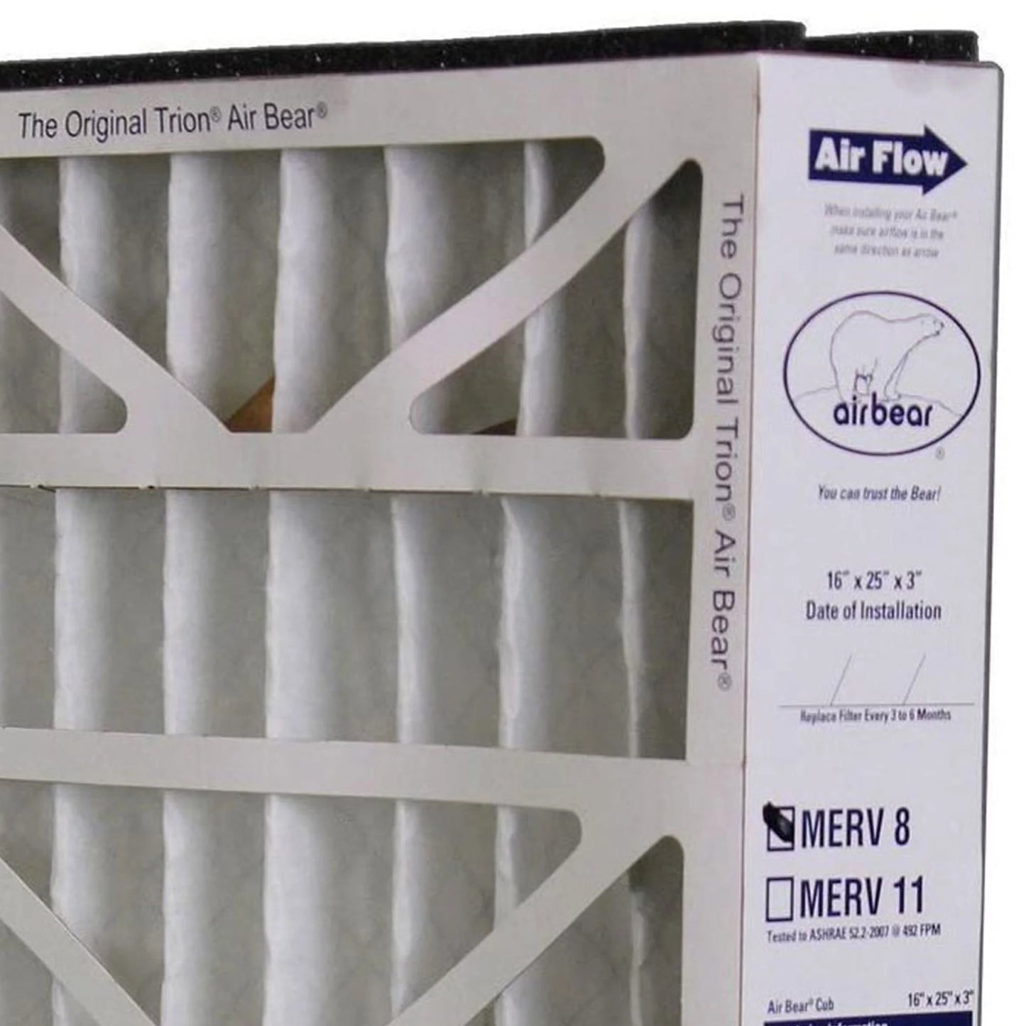 Trion 255649-101 Air Bear 16x25x3 Inch MERV 8 Air Purifier Filter (6 Pack)