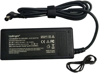 UpBright Global DC24V Adapter For Samsung A6024 A 6024 A6024_DSM A6024DSM Soundbar Speaker 24V 60W 24.0V 2.5A - 3A 24VDC 60 Watt Switching Power Supply Cord Cable