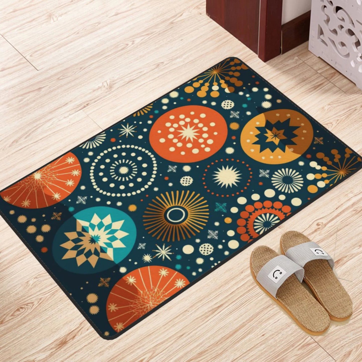 XMXY Abstract Squares Background Area Rugs Doormat Outdoor Entrance, Facecloth Non-slip Floor Mat Rug for Living Room Kitchen Sink Area Indoor,36"x24"