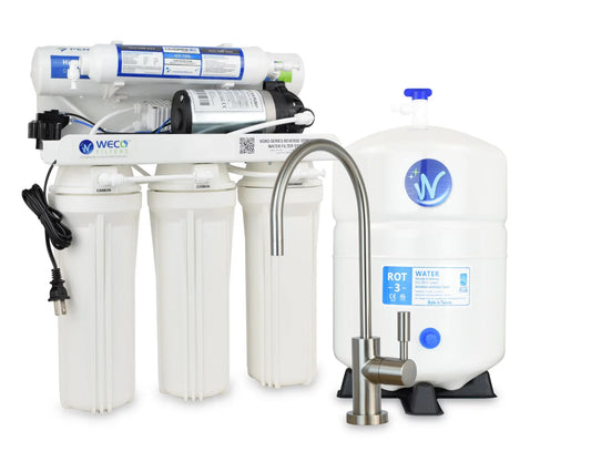 WECO VGRO-75PMP High Efficiency Reverse Osmosis Drinking Water Filtration System with Booster Pump