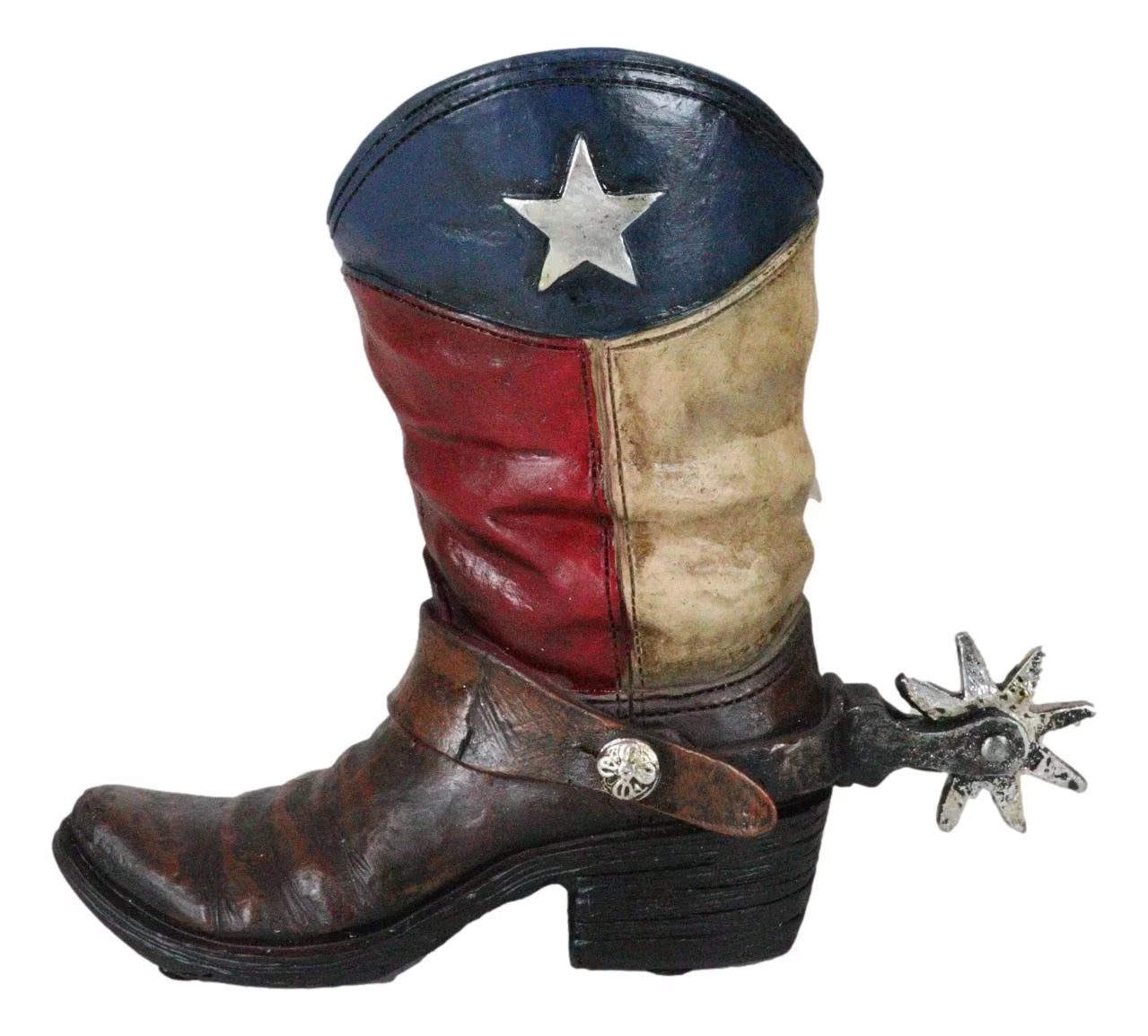 Rustic Western Patriotic Texas State Flag Cowboy Boot Money Coin Piggy Bank