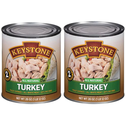 (6 Pack) Keystone All Natural Turkey 28 oz Can Emergency Survival Food For Camping Hiking and Backpacking Ready to Eat- Pack of 6 Cans