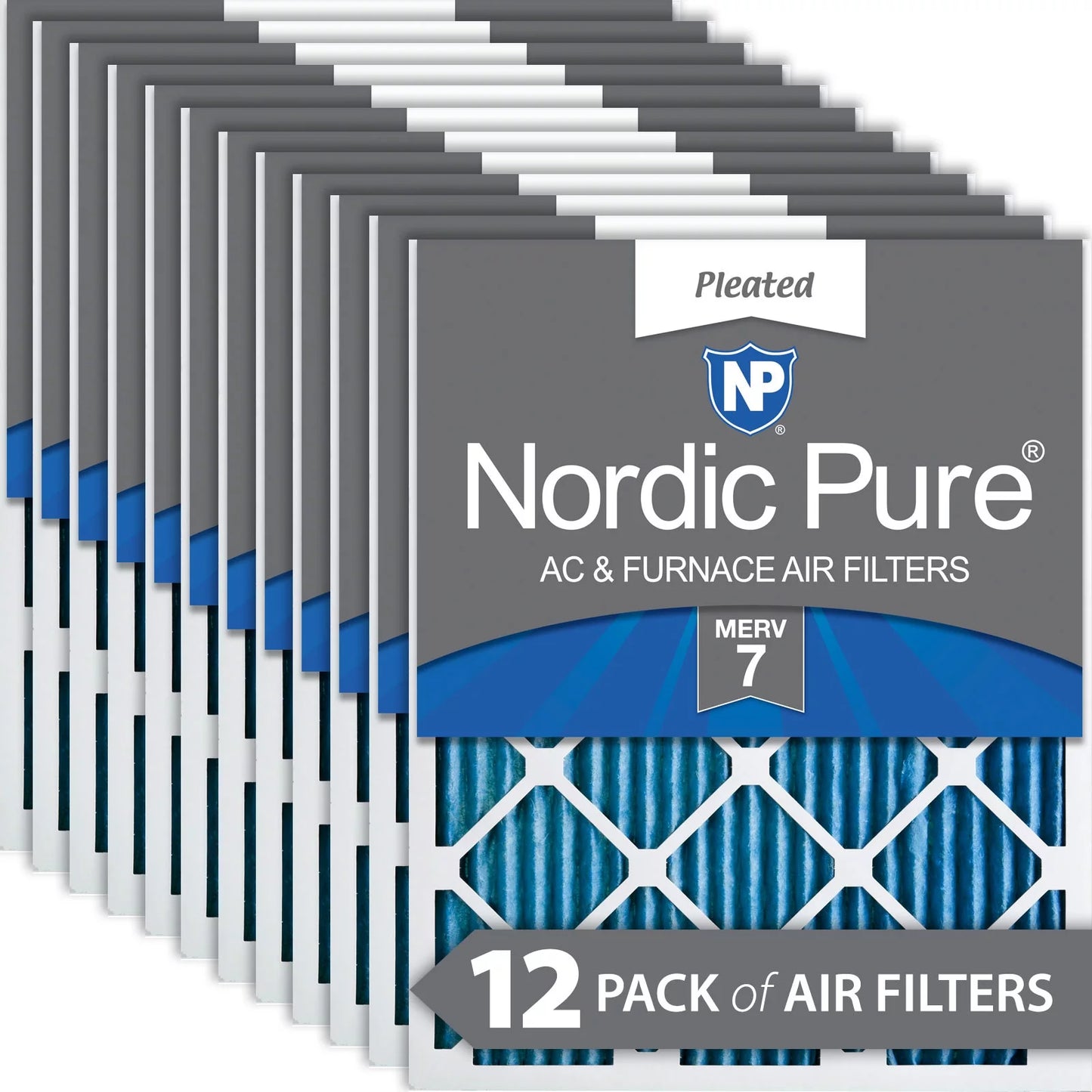 16x25x1 (15_1/2x24_1/2) Pleated MERV 7 Air Filters 12 Pack