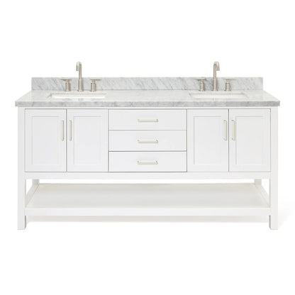 Ariel S073dcwrvo Magnolia 73" Free Standing Double Basin Vanity Set - White