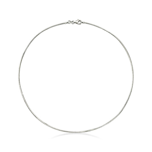 Ross-Simons Italian 1.5mm Sterling Silver Omega Necklace, Women's, Adult