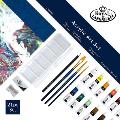 Royal & Langnickel Essentials 21 Piece Acrylic Painting Box Set