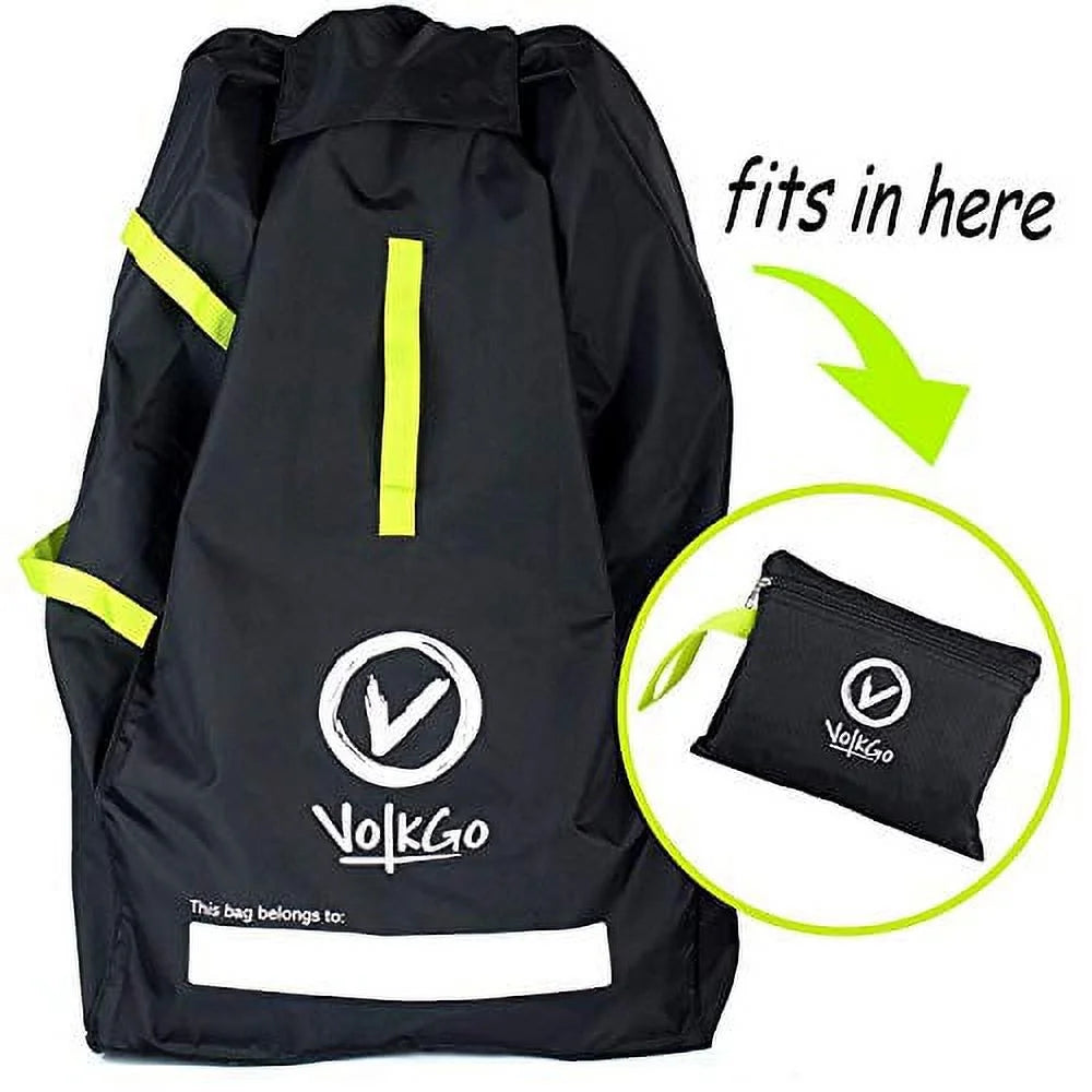 VolkGo Durable Car Chair Travel Bag with E-Book - Ideal Gate Check Bag for Air Travel & Saving Money - for Safe & Secure Car Chair - Fits Car Seats, Infant Carriers & Booster