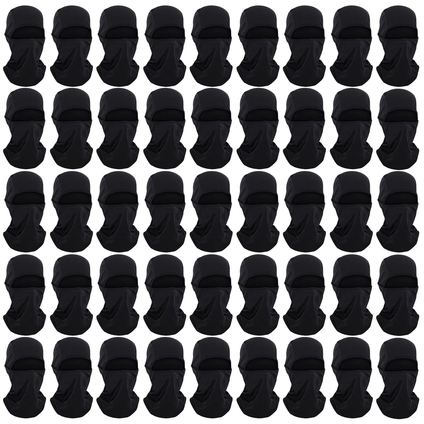 Toptie 45 Pack Black Balaclava Ourdoor UV Sun Protection Hood Mesh Cooling Adjustable Balaclava for Men Women-45 Pcs Black