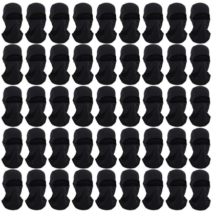 Toptie 45 Pack Black Balaclava Ourdoor UV Sun Protection Hood Mesh Cooling Adjustable Balaclava for Men Women-45 Pcs Black