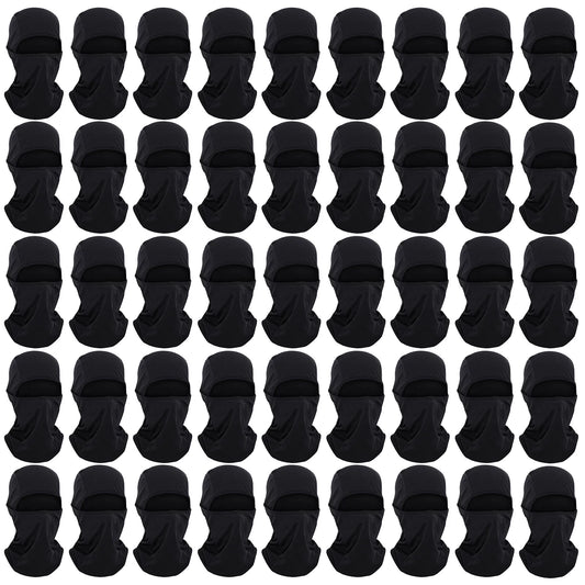 Toptie 45 Pack Black Balaclava Ourdoor UV Sun Protection Hood Mesh Cooling Adjustable Balaclava for Men Women-45 Pcs Black