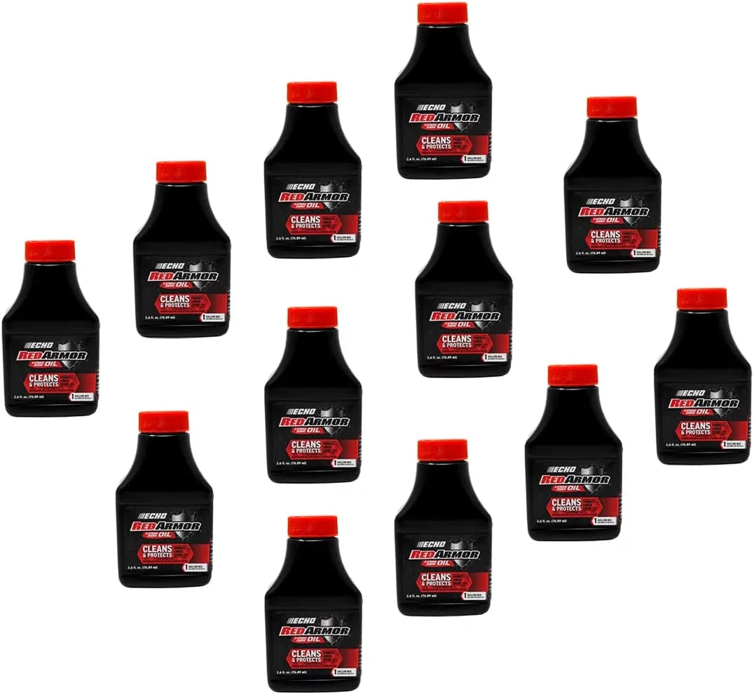 12 Pack of Echo Red Armor 2-Stroke Engine Oil 2.6 oz Bottle 50:1 Mix for 1 Gallon 6550001S-12PK