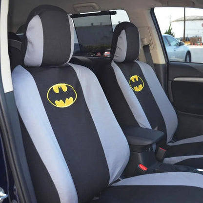 BDK Batman Chair Covers with Floor Mats Full Set, Holiday Car Auto Accessories Gift Set