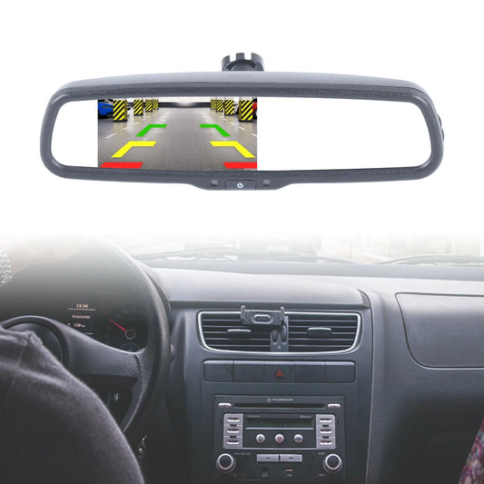 CNCEST 4.3" Auto Dimming Car Rear View Mirror+Bracket for Parking Backup Reverse Camera