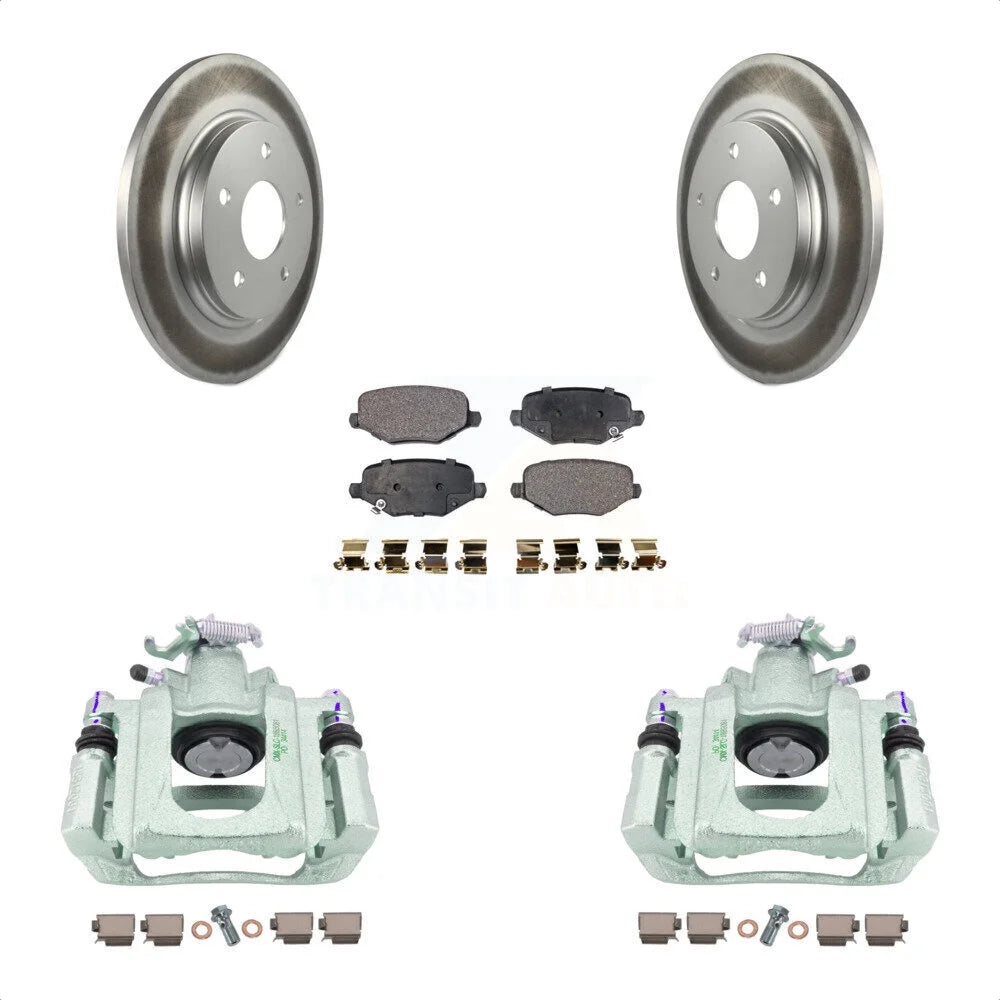 Transit Auto Rear Disc Brake Caliper Coated Rotors And Semi-Metallic Pads Kit For 2012 Ram C/V With Single Piston Front From 03 24 12 KCG-100135P