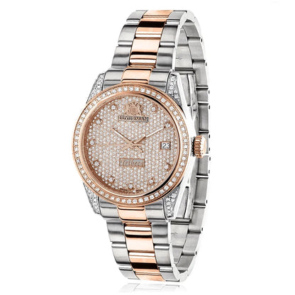 Tribeca Two Tone Rose Gold Plated Women's Diamond Watch 1.5ct