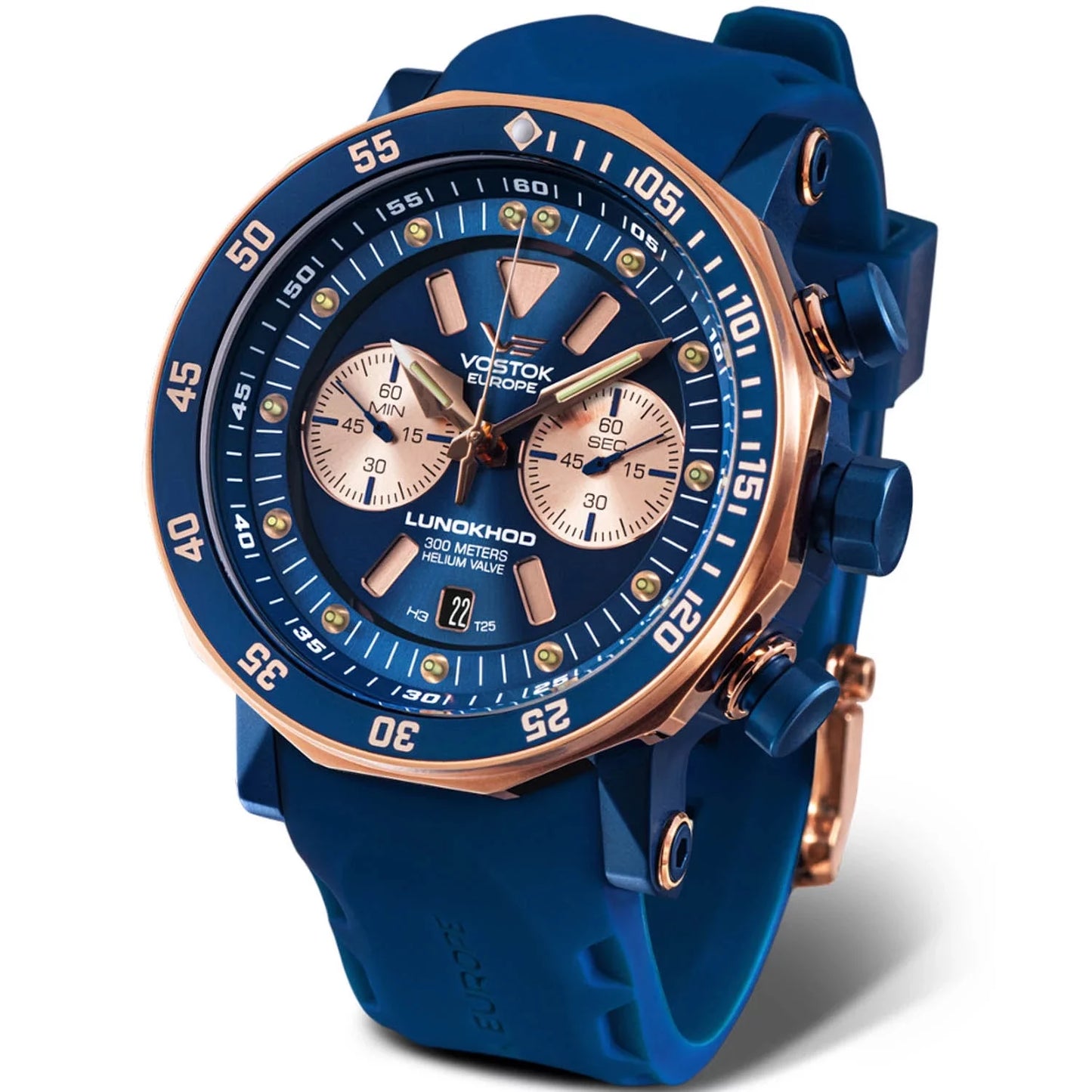 Vostok-Europe Lunokhod 2 Grand Chrono Blue Rose Gold