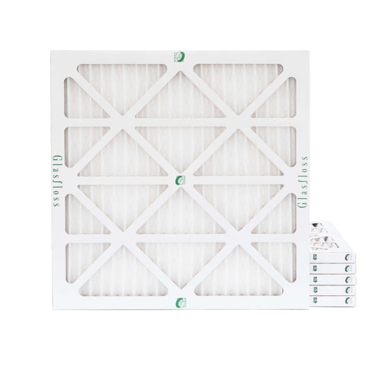 6 Pack of 22x22x1 MERV 10 Pleated Air Filters by Glasfloss. Actual Size: 21-1/2 x 21-1/2 x 7/8