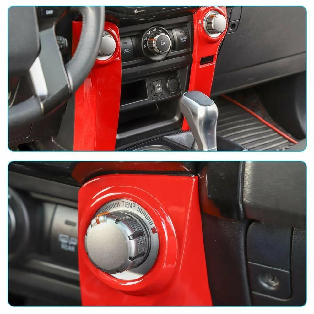 Teledu 2pcs Air Conditioner Console Switch Decor Cover Trim 4Runner Red