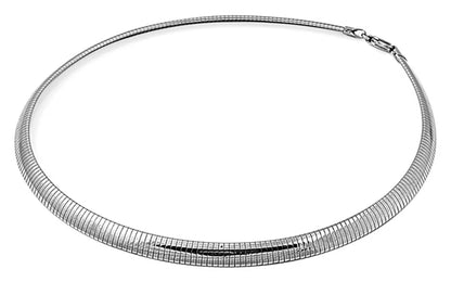 Sterling Silver Reversible Oval Omega Snake Chain 6mm Solid 925 Italy Necklace 18" Jewelry Female