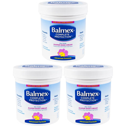 3 Pack - Balmex Diaper Rash Cream Jar - 16oz Each