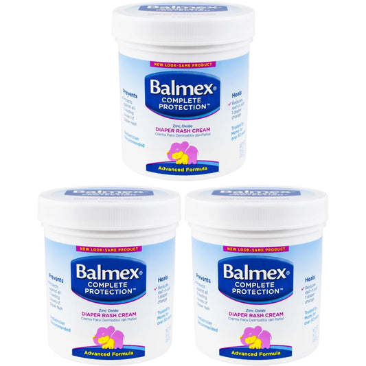 3 Pack - Balmex Diaper Rash Cream Jar - 16oz Each